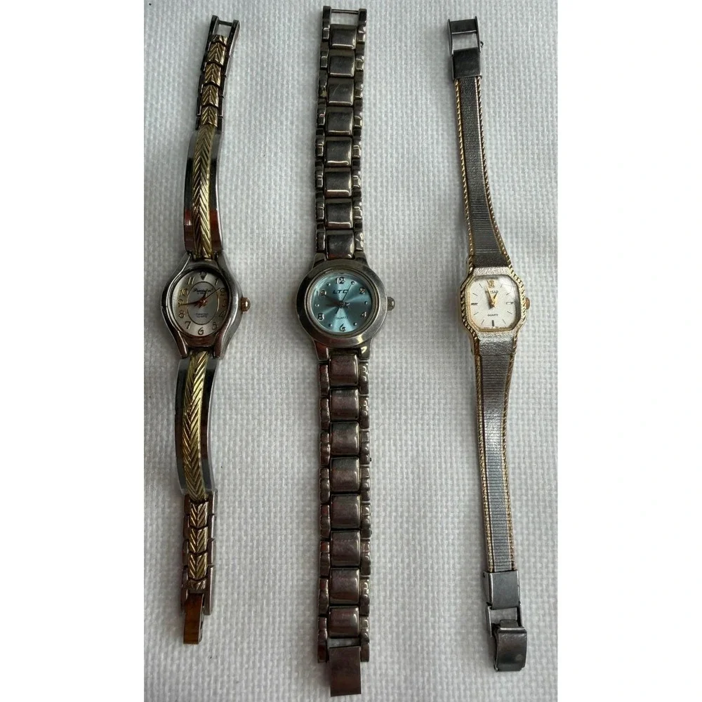 Vintage Womens Watch Lot Pulsar V232-6830 Precision Gruen LTD Quartz 3pc Set